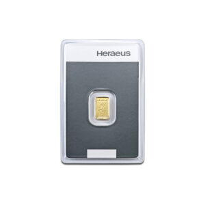 1g Heraeus 999.9 Fine Gold Bar Minted