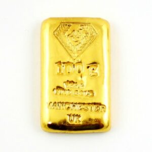 100g A1J 999.9 Fine Gold Bar Casted