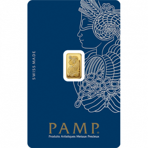 1g Pamp 999.9 Fine Gold Bar Minted