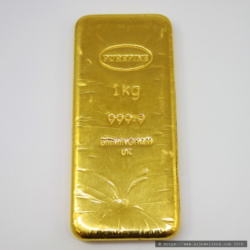 1KG Purefine 999.9 Fine Gold Bar Casted - Bullion & Storage