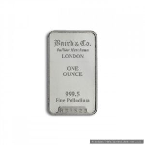 1oz Baird & Co 999.5 Fine Palladium Bar Minted