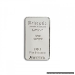 1oz Baird & Co 999.5 Fine Platinum Bar Minted