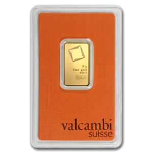 10g Valcambi 999.9 Fine Gold Bar Minted