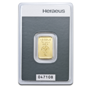 5g Heraeus 999.9 Fine Gold Bar Minted