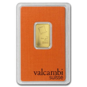 5g Valcambi 999.9 Fine Gold Bar Minted