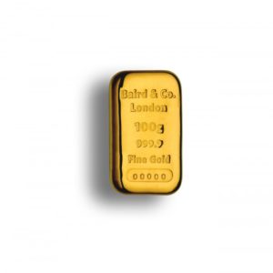 100g Baird & Co 999.9 Fine Gold Bar Casted