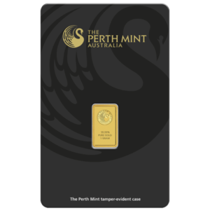 1g Perth Mint 999.9 Fine Gold Bar Minted