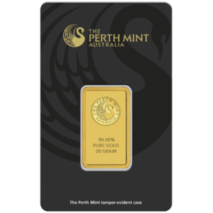 20g Perth Mint 999.9 Fine Gold Bar Minted