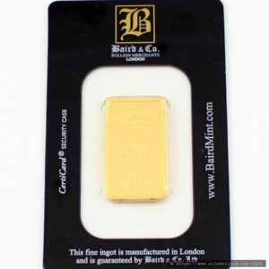 999.9 20g Baird & Co Gold Bar