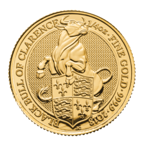 1/4 oz fine gold Queen's Beasts Black Bull Coin