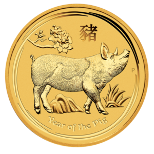 2 oz Lunar II Pig fine Gold Coin