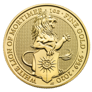 1oz Queens Beasts White Lion Fine Gold Coin
