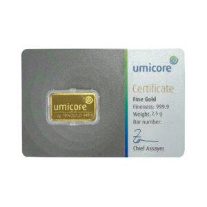 2.5g Umicore 999.9 Fine Gold Bar