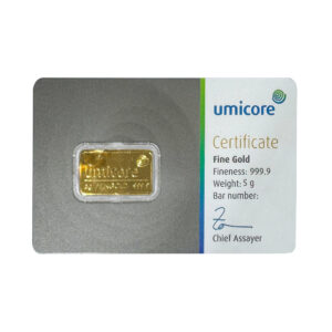 5g Umicore 999.9 Fine Gold Bar