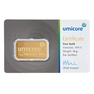 10g Umicore 999.9 Fine Gold Bar